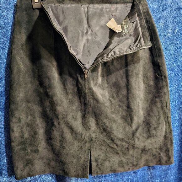 Carlo Ferranti 100% Black Leather Skirt Medium - Picture 6 of 11
